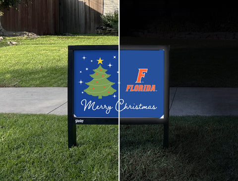 Florida Merry Christmas Yardsy Sign - Day Night
