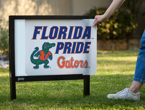 Florida Pride Albert Gators White Yardsy Sign - Interchangeable