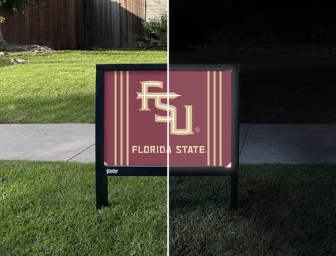 Florida State FSU Garnet Yardsy Sign - Day Night
