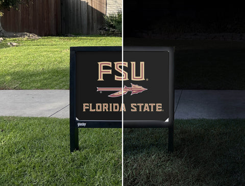 Florida State FSU Spear Black Yardsy Sign - Day Night
