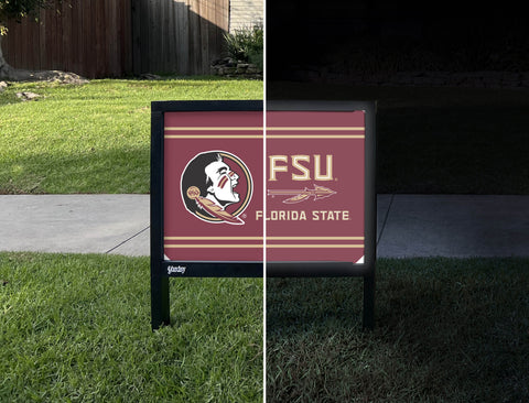 Florida State Seminoles Garnet Yardsy Sign - Day Night