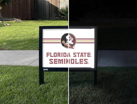 Florida State Seminoles White Yardsy Sign - Day Night