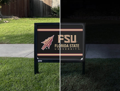 Florida State Spear FSU Black Yardsy Sign - Day Night