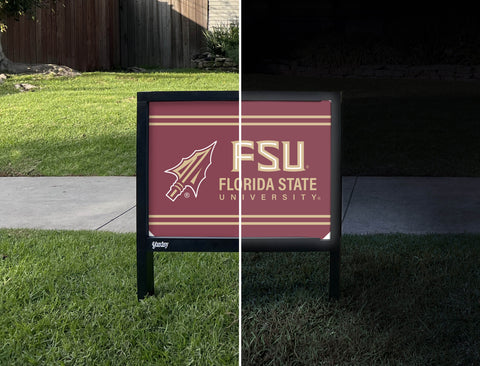 Florida State Spear FSU Garnet Yardsy Sign - Day Night