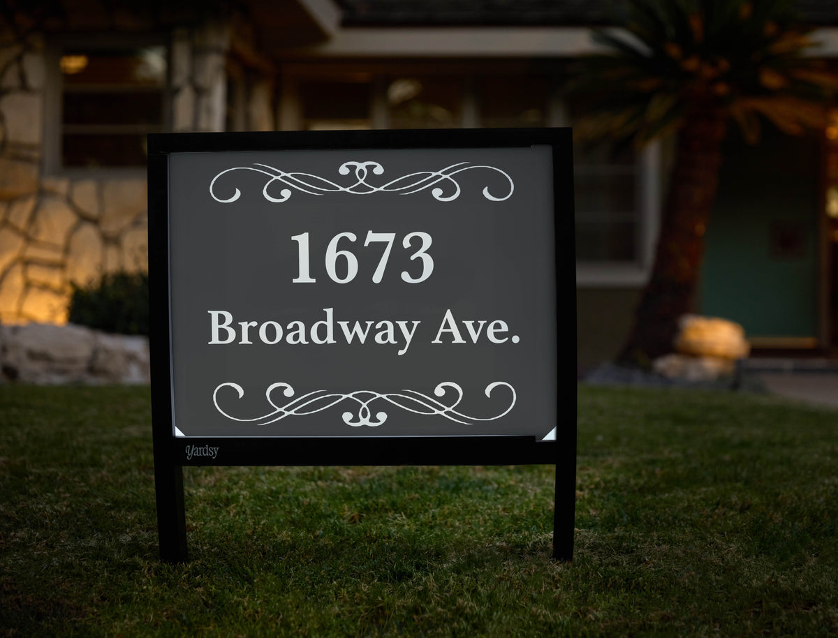 Flourished Address Custom Yardsy Sign