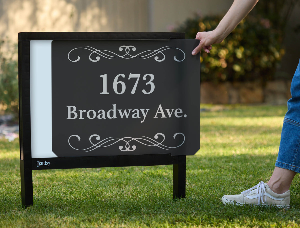 Flourished Address Custom Yardsy Sign