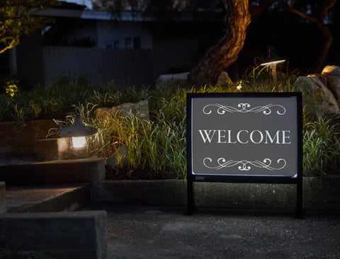 Flourished Welcome Yardsy Sign - Flat Feet
