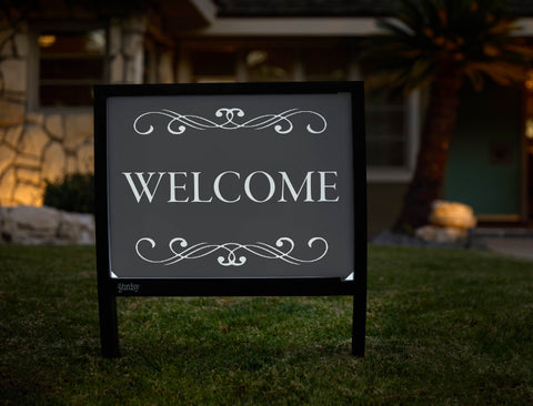 Flourished Welcome Yardsy Sign - Hero