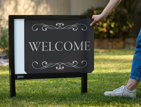 Flourished Welcome Yardsy Sign - Interchangeable