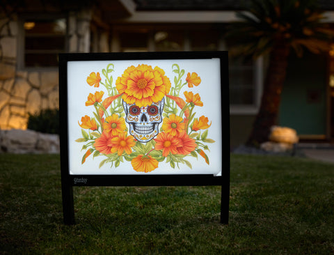 Flower Skull Day Of The Dead Yardsy Sign - Hero