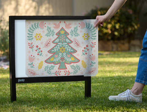 Folk Art Christmas Tree Yardsy Sign