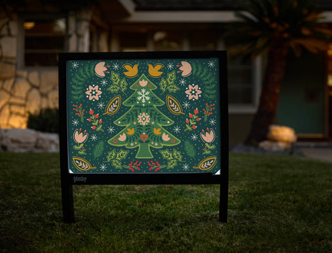 Folk Art Christmas Tree Yardsy Sign
