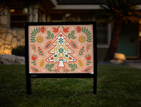 Folk Art Christmas Tree Yardsy Sign