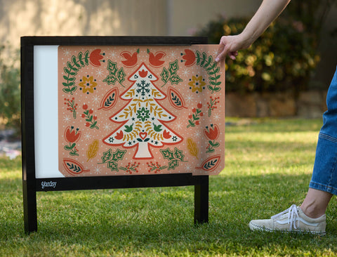 Folk Art Christmas Tree Yardsy Sign