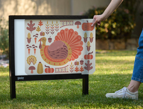 Folk Art Turkey Yardsy Sign - Interchangeable