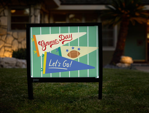 Football Pennant Yardsy Sign - Hero