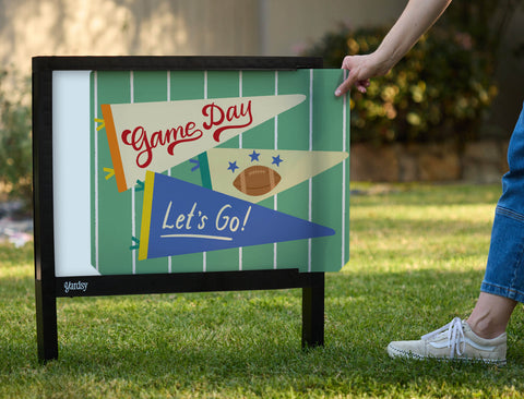 Football Pennant Yardsy Sign - Interchangeable
