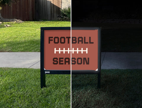 Football Season Yardsy Sign - Day Night