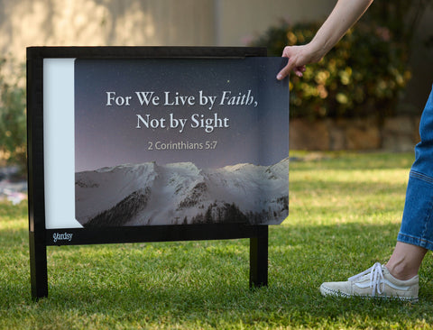 For We Live By Faith Yardsy Sign - Interchangeable