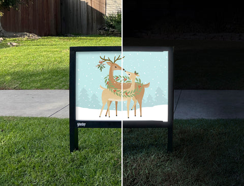 Forest Deer Yardsy Sign - Day Night