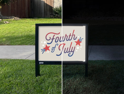 Fourth Of July Yardsy Sign - Day Night