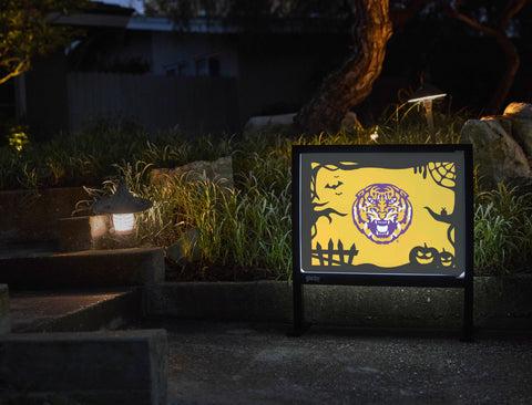 Framed Tiger Halloween LSU Yardsy Sign - Flat Feet