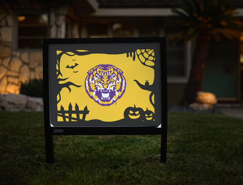 Framed Tiger Halloween LSU Yardsy Sign - Hero