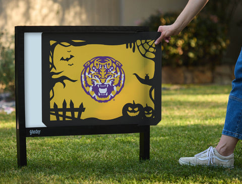Framed Tiger Halloween LSU Yardsy Sign - Interchangeable