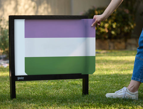 Genderqueer Pride Flag Yardsy Sign - Interchangeable
