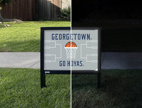 Georgetown Basketball Yardsy Sign - Day Night