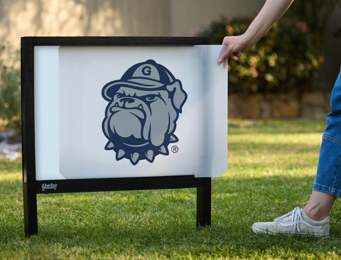 Georgetown Bulldog Mascot White Yardsy Sign - Interchangeable