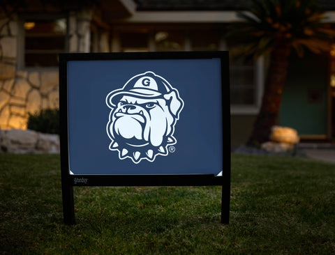 Georgetown Bulldog White Mascot Blue Yardsy Sign - Hero