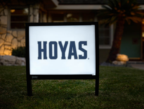 Georgetown Hoyas Wordmark White Yardsy Sign - Hero