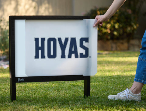 Georgetown Hoyas Wordmark White Yardsy Sign - Interchangeable