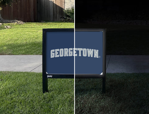 Georgetown Wordmark Blue Yardsy Sign - Day Night