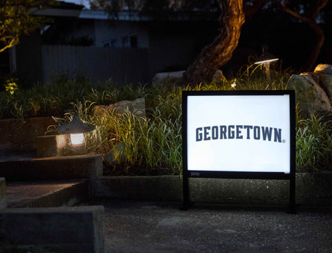 Georgetown Wordmark White Yardsy Sign - Flat Feet