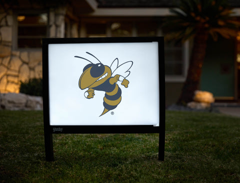 Georgia Tech Buzz Mascot White Yardsy Sign