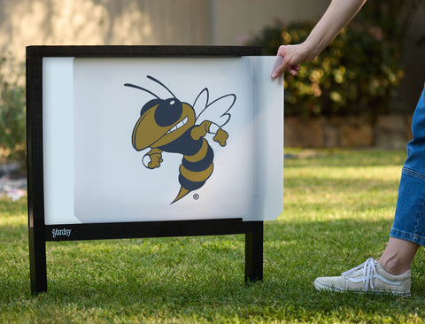 Georgia Tech Buzz Mascot White Yardsy Sign