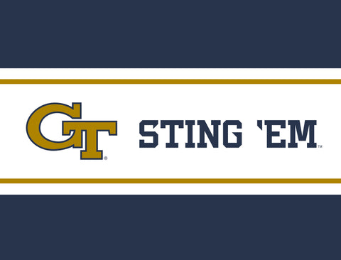 Georgia Tech GT Sting Em Navy Blue Yardsy Sign