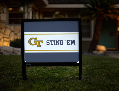 Georgia Tech GT Sting Em Navy Blue Yardsy Sign