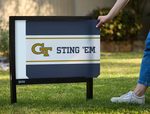 Georgia Tech GT Sting Em Navy Blue Yardsy Sign