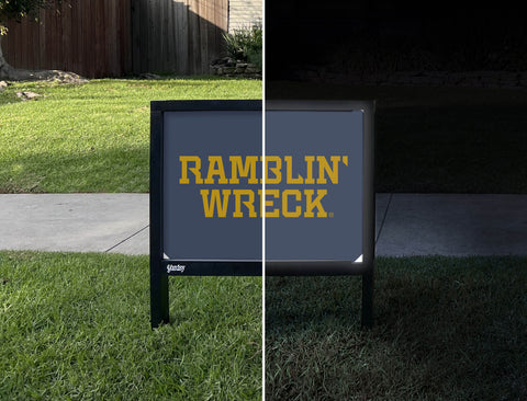 Georgia Tech Ramblin' Wreck Wordmark Navy Yardsy Sign