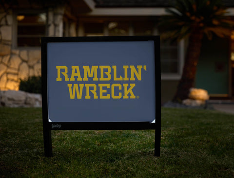 Georgia Tech Ramblin' Wreck Wordmark Navy Yardsy Sign
