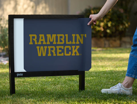 Georgia Tech Ramblin' Wreck Wordmark Navy Yardsy Sign