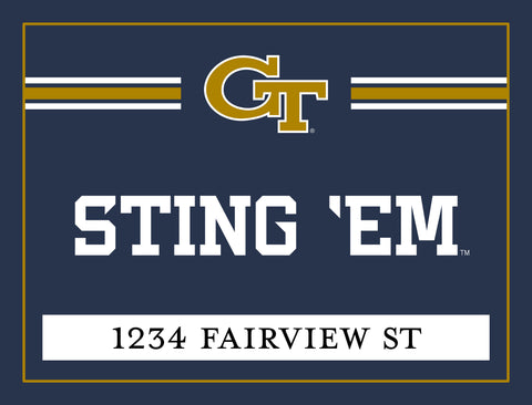 Georgia Tech Sting 'Em Custom Yardsy Sign