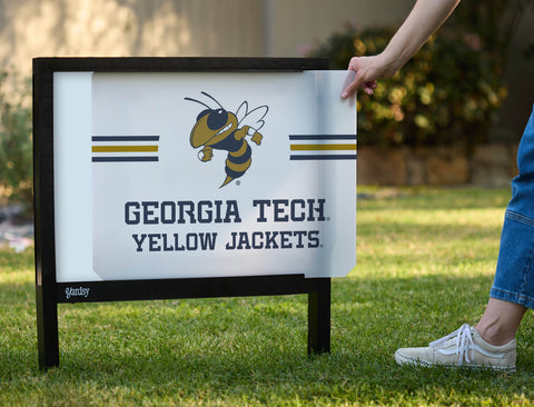 Georgia Tech Yellow Jackets Stripes White Yardsy Sign
