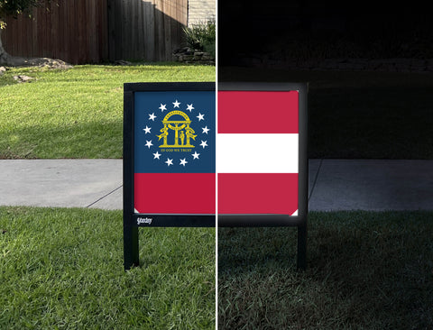 Georgia State Flag Yardsy Sign - Day Night