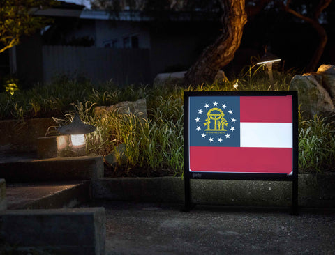 Georgia State Flag Yardsy Sign - Flat Feet