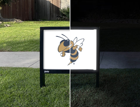 Georgia Tech Buzz Mascot White Yardsy Sign