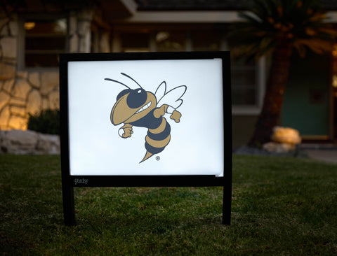 Georgia Tech Buzz Mascot White Yardsy Sign